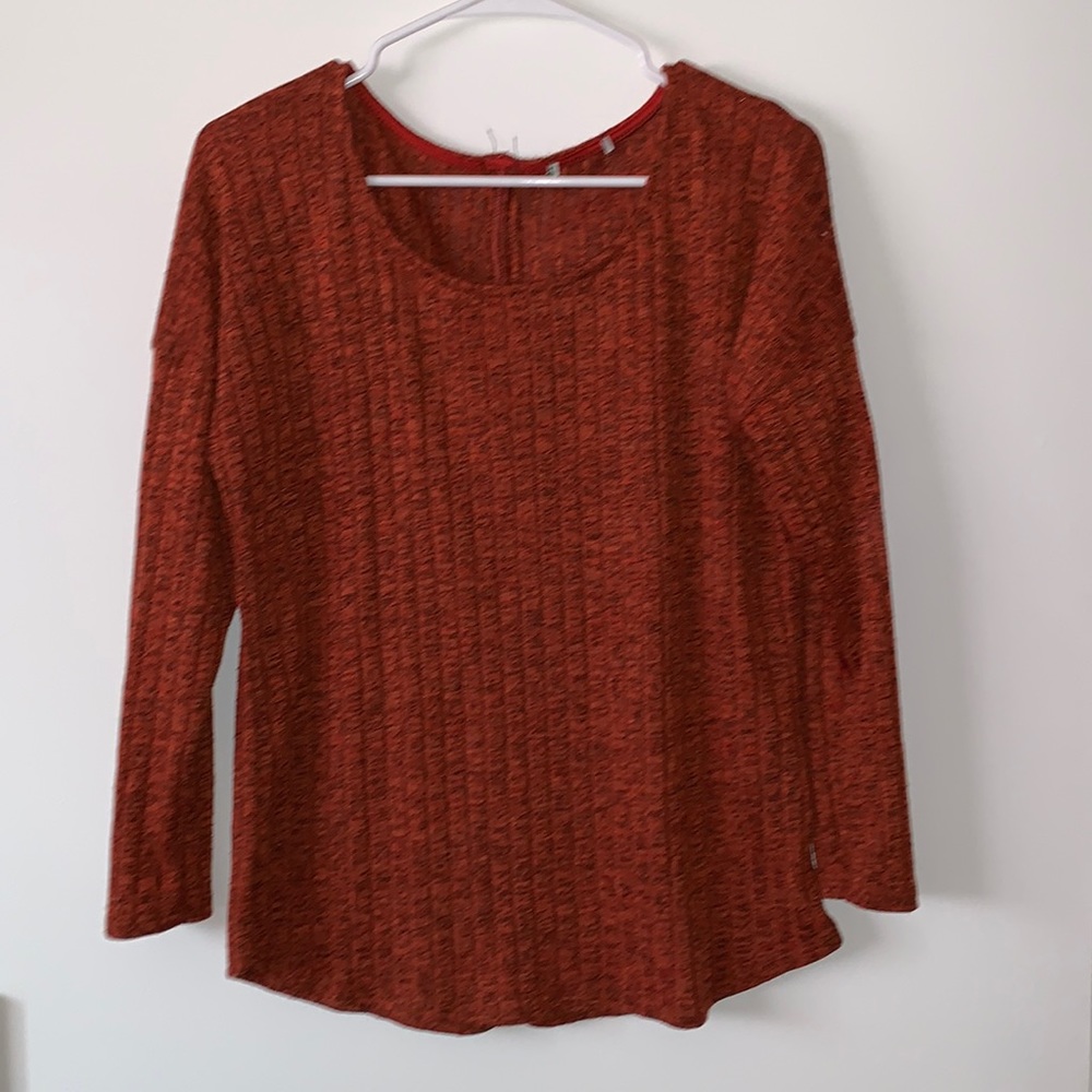 Dark orange long sleeve with a mid zipper on back